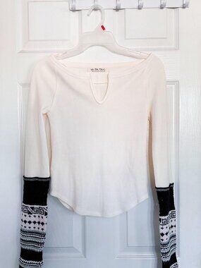 Free People Women's White and Cream Shirt